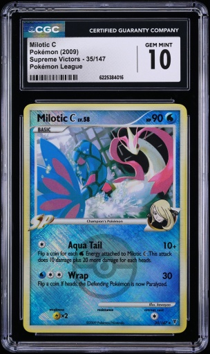 2009 Pokemon Platinum Supreme Victors League Crosshatch Holo Milotic C #35 CGC 10 GEM MINT