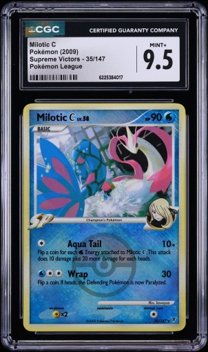 2009 Pokemon Platinum Supreme Victors League Crosshatch Holo Milotic C #35 CGC 9.5 MINT+