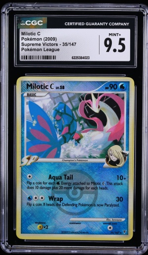 2009 Pokemon Platinum Supreme Victors League Crosshatch Holo Milotic C #35 CGC 9.5 MINT+