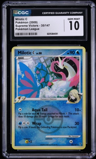 2009 Pokemon Platinum Supreme Victors League Crosshatch Holo Milotic C #35 CGC 10 GEM MINT