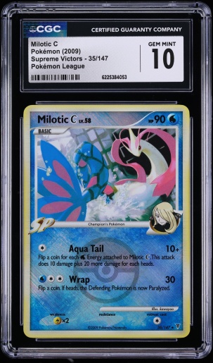 2009 Pokemon Platinum Supreme Victors League Crosshatch Holo Milotic C #35 CGC 10 GEM MINT