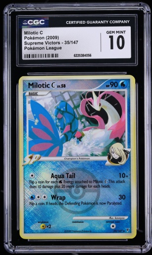 2009 Pokemon Platinum Supreme Victors League Crosshatch Holo Milotic C #35 CGC 10 GEM MINT
