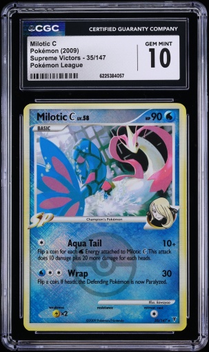 2009 Pokemon Platinum Supreme Victors League Crosshatch Holo Milotic C #35 CGC 10 GEM MINT