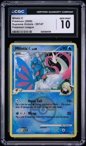 2009 Pokemon Platinum Supreme Victors League Crosshatch Holo Milotic C #35 CGC 10 GEM MINT