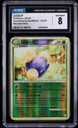 2010 Pokemon Heartgold & Soulsilver Reverse Holo Jumpluff #6 CGC 8 NM-MT