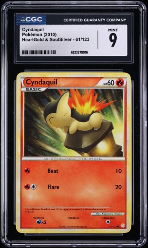 2010 Pokemon HeartGold & SoulSilver Cyndaquil #61 CGC 9 MINT