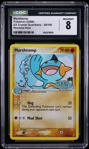 2006 Pokemon EX Crystal Guardians Reverse Holo Marshtomp #38 CGC 8 NM-MT