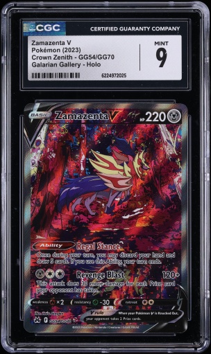 2023 Pokemon Sword & Shield Crown Zenith Galarian Gallery Alt Art Zamazenta V #GG54 CGC 9 MINT