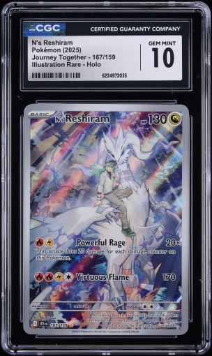 2025 Pokemon Scarlet & Violet Journey Together IR N's Reshiram #167 CGC 10 GEM MINT