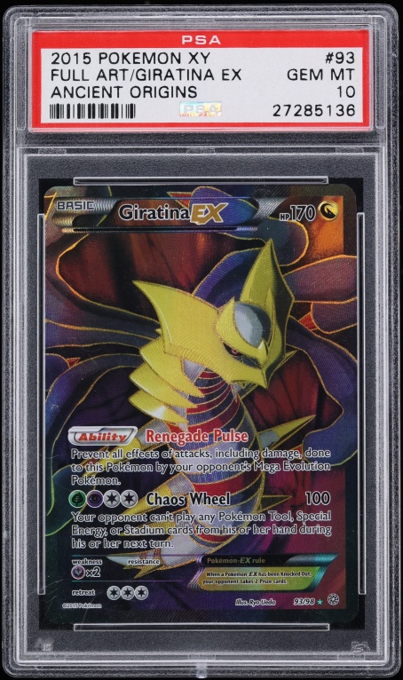 2015 Pokemon XY Ancient Origins Full Art Giratina EX #93 PSA 10 GEM MINT