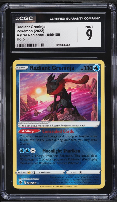2022 Pokemon Sword & Shield Astral Radiance Holo Radiant Greninja #46 CGC 9 MINT