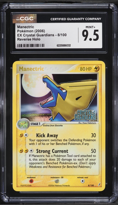 2006 Pokemon EX Crystal Guardians Reverse Holo Manectric #8 CGC 9.5 MINT+