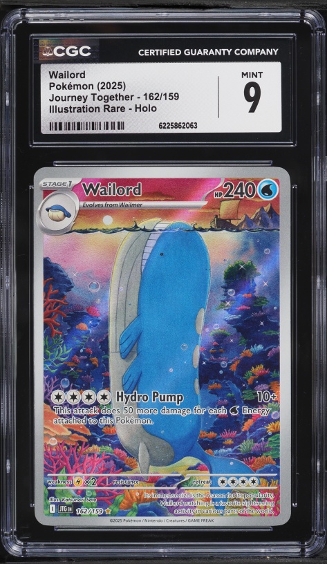 2025 Pokemon Scarlet & Violet Journey Together IR Wailord #162 CGC 9 MINT