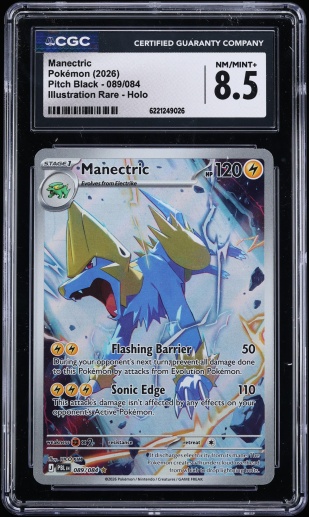 2026 Pokemon Mega Evolution Pitch Black IR Manectric #89 CGC 8.5 NM-MT+