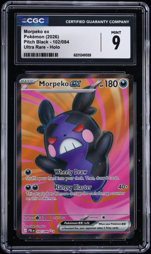 2026 Pokemon Mega Evolution Pitch Black Full Art Morpeko Ex #102 CGC 9 MINT