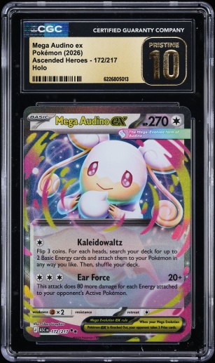 2026 Pokemon Mega Evolution Ascended Heroes Holo Mega Audino Ex #172 CGC 10 PRISTINE