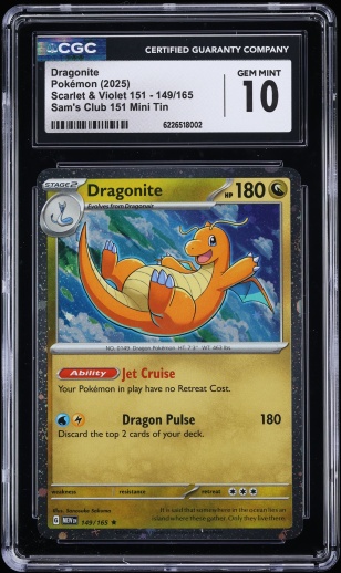 2025 Pokemon Scarlet & Violet 151 Sam's Club Mini Tin Dragonite #149 CGC 10 GEM MINT