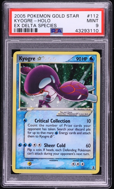 2005 Pokemon EX Delta Species Holo Kyogre Gold Star #112 PSA 9 MINT