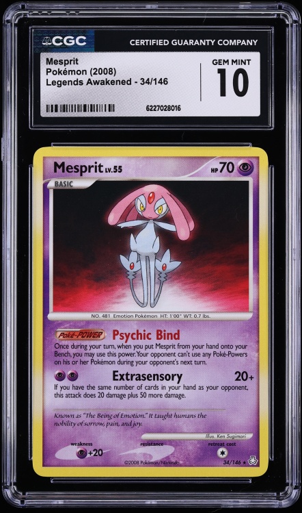 2008 Pokemon Diamond & Pearl Legends Awakened Mesprit #34 CGC 10 GEM MINT