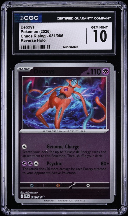 2026 Pokemon Mega Evolution Chaos Rising Reverse Holo Deoxys #31 CGC 10 GEM MINT
