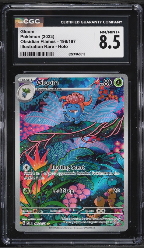 2023 Pokemon Scarlet & Violet Obsidian Flames IR Gloom #198 CGC 8.5 NM-MT+