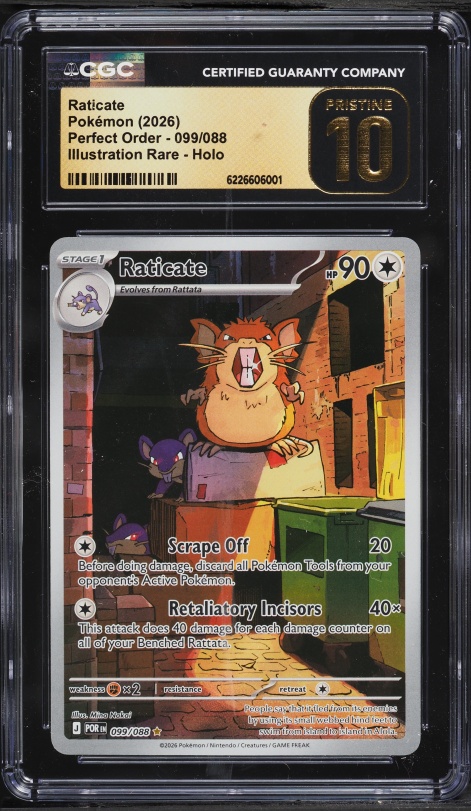 2026 Pokemon Mega Evolution Perfect Order IR Raticate #99 CGC 10 PRISTINE