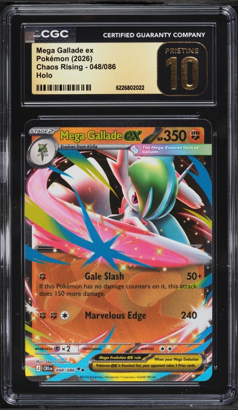 2026 Pokemon Mega Evolution Chaos Rising Holo Mega Gallade Ex #48 CGC 10 PRISTINE