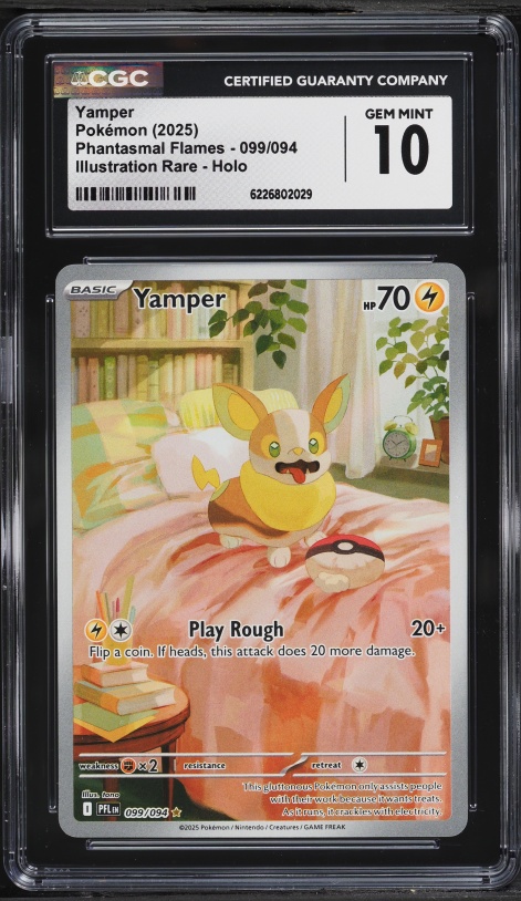 2025 Pokemon Mega Evolution Phantasmal Flames IR Yamper #99 CGC 10 GEM MINT