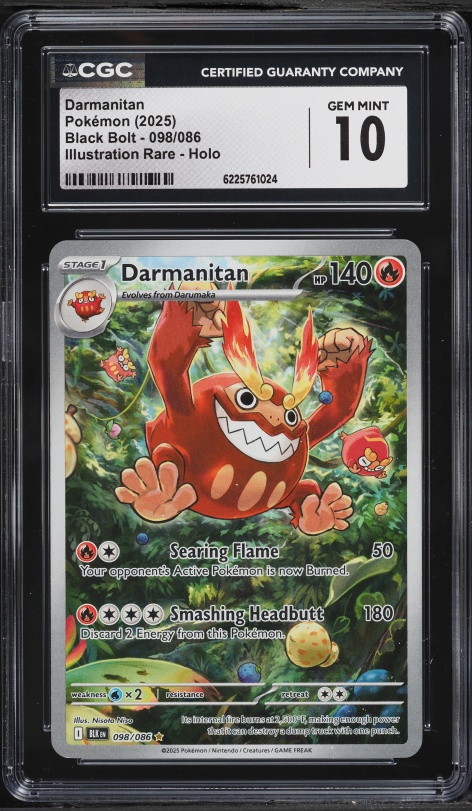 2025 Pokemon Scarlet & Violet Black Bolt IR Darmanitan #98 CGC 10 GEM MINT