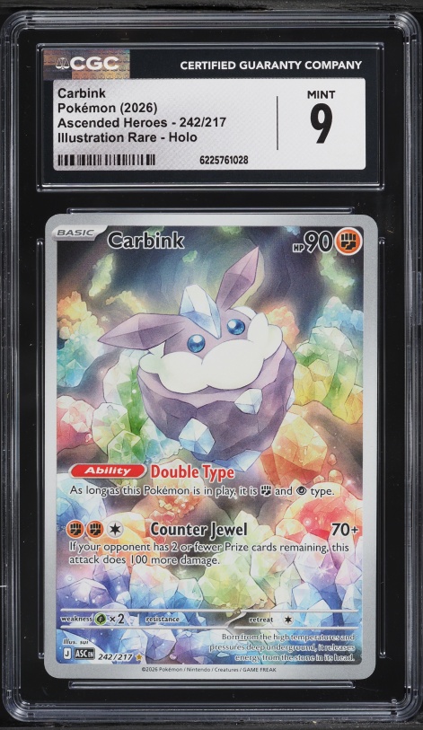 2026 Pokemon Mega Evolution Ascended Heroes IR Carbink #242 CGC 9 MINT
