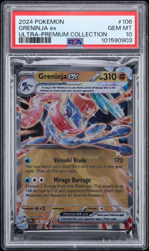 2024 Pokemon Scarlet & Violet Twilight Masquerade Ultra Premium Holo Greninja Ex #106 PSA 10