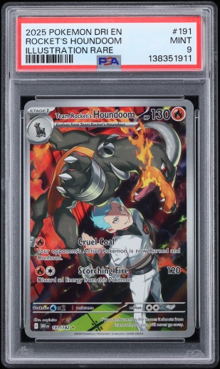 2025 Pokemon Scarlet & Violet Destined Rivals IR Team Rocket's Houndoom #191 PSA 9 MINT