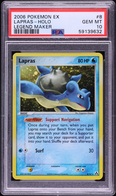 2006 Pokemon EX Legend Maker Holo Lapras #8 PSA 10 GEM MINT
