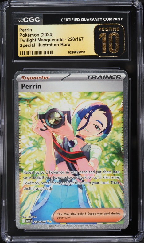 2024 Pokemon Scarlet & Violet Twilight Masquerade SIR Perrin #220 CGC 10 PRISTINE