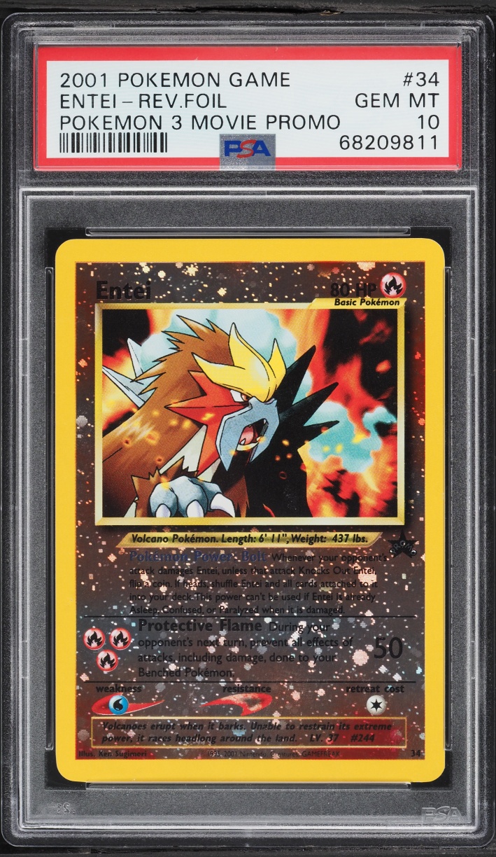 2001 Pokemon Movie 3 Promo Reverse Holo Entei #34 PSA 10 GEM MINT