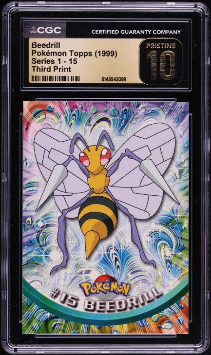 1999 Pokemon Base Set Shadowless Beedrill #17 CGC 9 MINT on