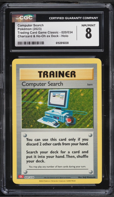 2023 Pokemon TCG Classic Charizard & Ho-Oh Ex Deck Holo Computer Search #20 CGC 8 NM-MT