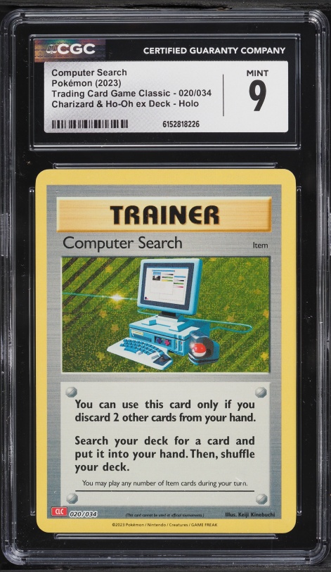 2023 Pokemon TCG Classic Charizard & Ho-Oh Ex Deck Holo Computer Search #20 CGC 9 MINT
