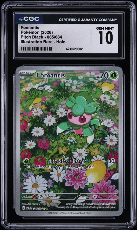 2026 Pokemon Mega Evolution Pitch Black IR Fomantis #85 CGC 10 GEM MINT