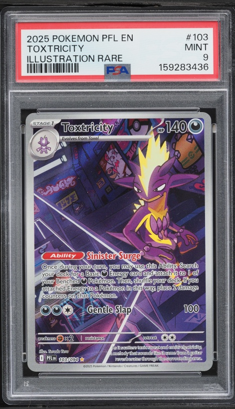 2025 Pokemon Mega Evolution Phantasmal Flames IR Toxtricity #103 PSA 9 MINT
