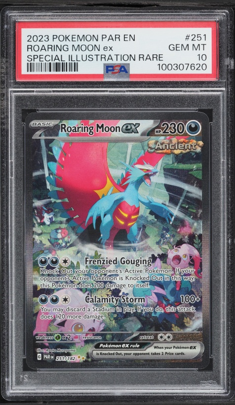 2023 Pokemon Scarlet & Violet Paradox Rift SIR Roaring Moon ex #251 PSA 10 GEM MINT