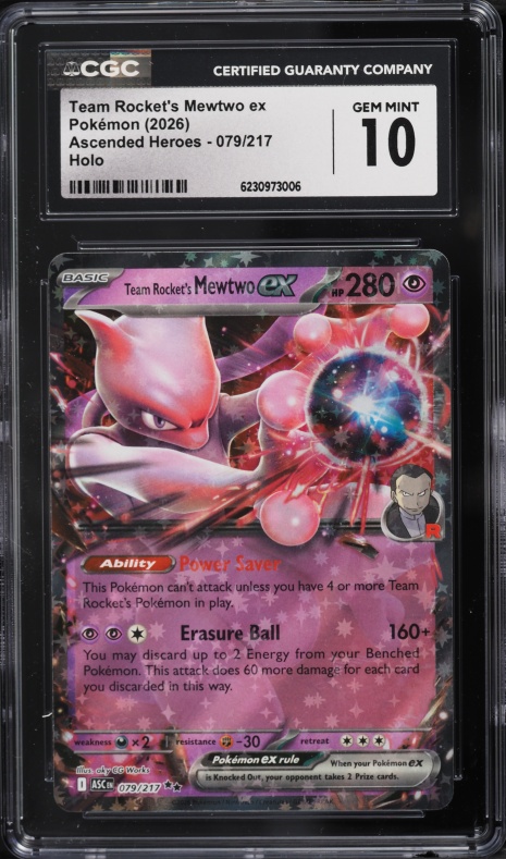 2026 Pokemon Mega Evolution Ascended Heroes Holo Team Rocket's Mewtwo Ex #79 CGC 10 GEM MINT