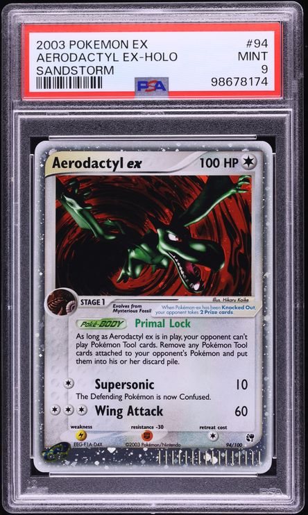2003 Pokemon EX Sandstorm Holo Aerodactyl EX #94 PSA 9 MINT