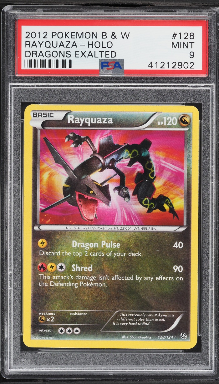 2012 Pokemon Black & White Dragons Exalted Holo Rayquaza #128 PSA 9 MINT