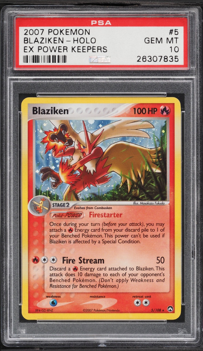 2007 Pokemon EX Power Keepers Holo Blaziken #5 PSA 10 GEM MINT