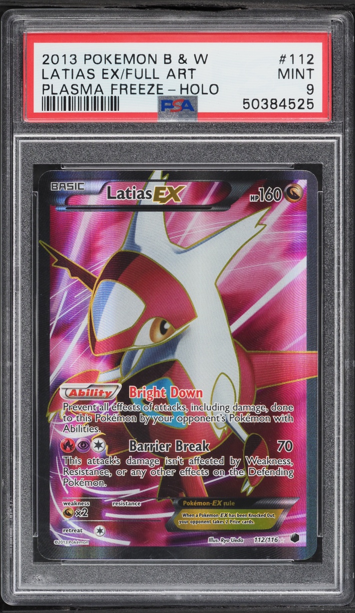 2013 Pokemon Black & White Plasma Freeze Full Art Latias EX #112 PSA 9 MINT