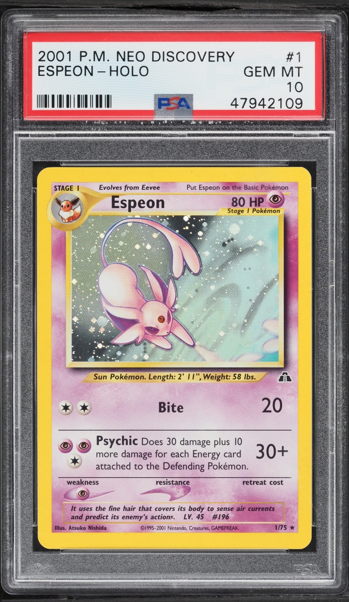 2001 Pokemon Neo Discovery Holo Espeon #1 PSA 10 GEM MINT