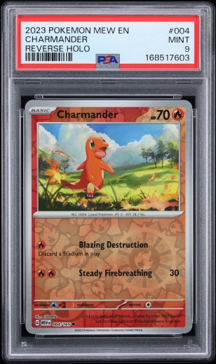 2023 Pokemon Scarlet & Violet 151 Reverse Holo Charmander #4 PSA 9 MINT