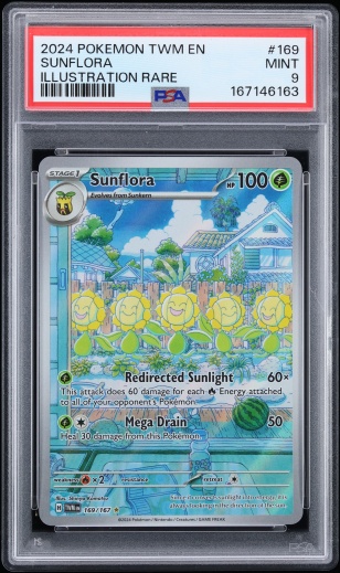 2024 Pokemon Scarlet & Violet Twilight Masquerade IR Sunflora #169 PSA 9 MINT