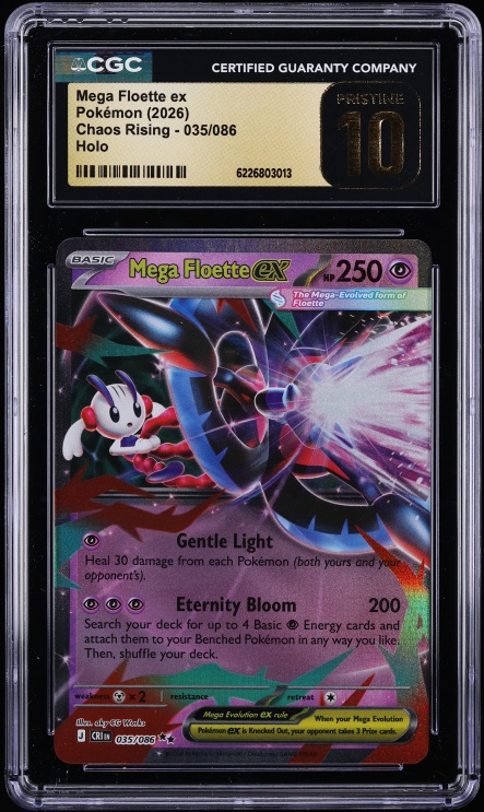 2026 Pokemon Mega Evolution Chaos Rising Holo Mega Floette Ex #35 CGC 10 PRISTINE